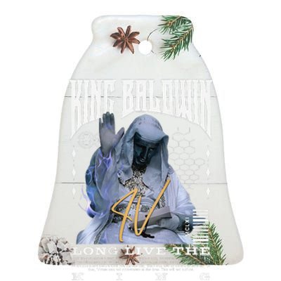 Backprint King Baldwin Iv Ceramic Bell Ornament