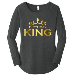 Birthday King Crown Funny Bday Squad Birthday Squad Party Women's Perfect Tri Tunic Long Sleeve Shirt