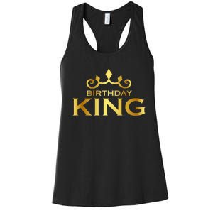 Birthday King Crown Funny Bday Squad Birthday Squad Party Women's Racerback Tank