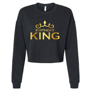 Birthday King Crown Funny Bday Squad Birthday Squad Party Cropped Pullover Crew