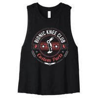 Bionic Knee Club Custom Parts Knee Replacement Women's Racerback Cropped Tank