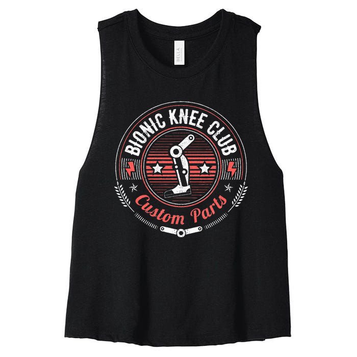 Bionic Knee Club Custom Parts Knee Replacement Women's Racerback Cropped Tank