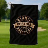 Bionic Knee Club Custom Parts Recover After Surgery Gag Golf Towel