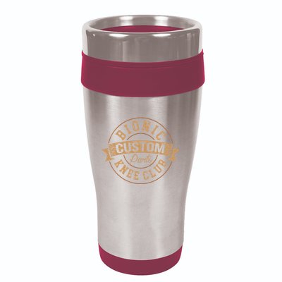 Bionic Knee Club Custom Parts Recover After Surgery Gag 16oz Travel Tumbler