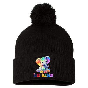 Be Kind Cute Elephant Mom Kindness Pom Pom 12in Knit Beanie