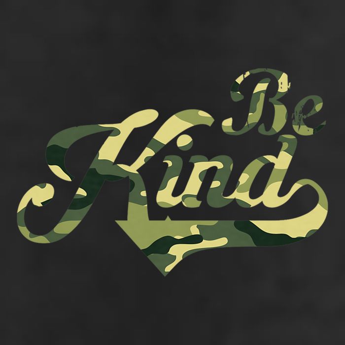 Be Kind Camouflage Anti Bullying Awareness Kindness 7 Panel Mesh Trucker Snapback Hat