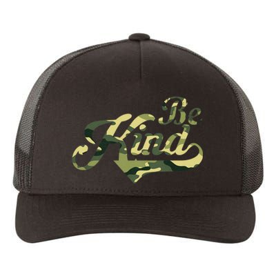 Be Kind Camouflage Anti Bullying Awareness Kindness Yupoong Adult 5-Panel Trucker Hat