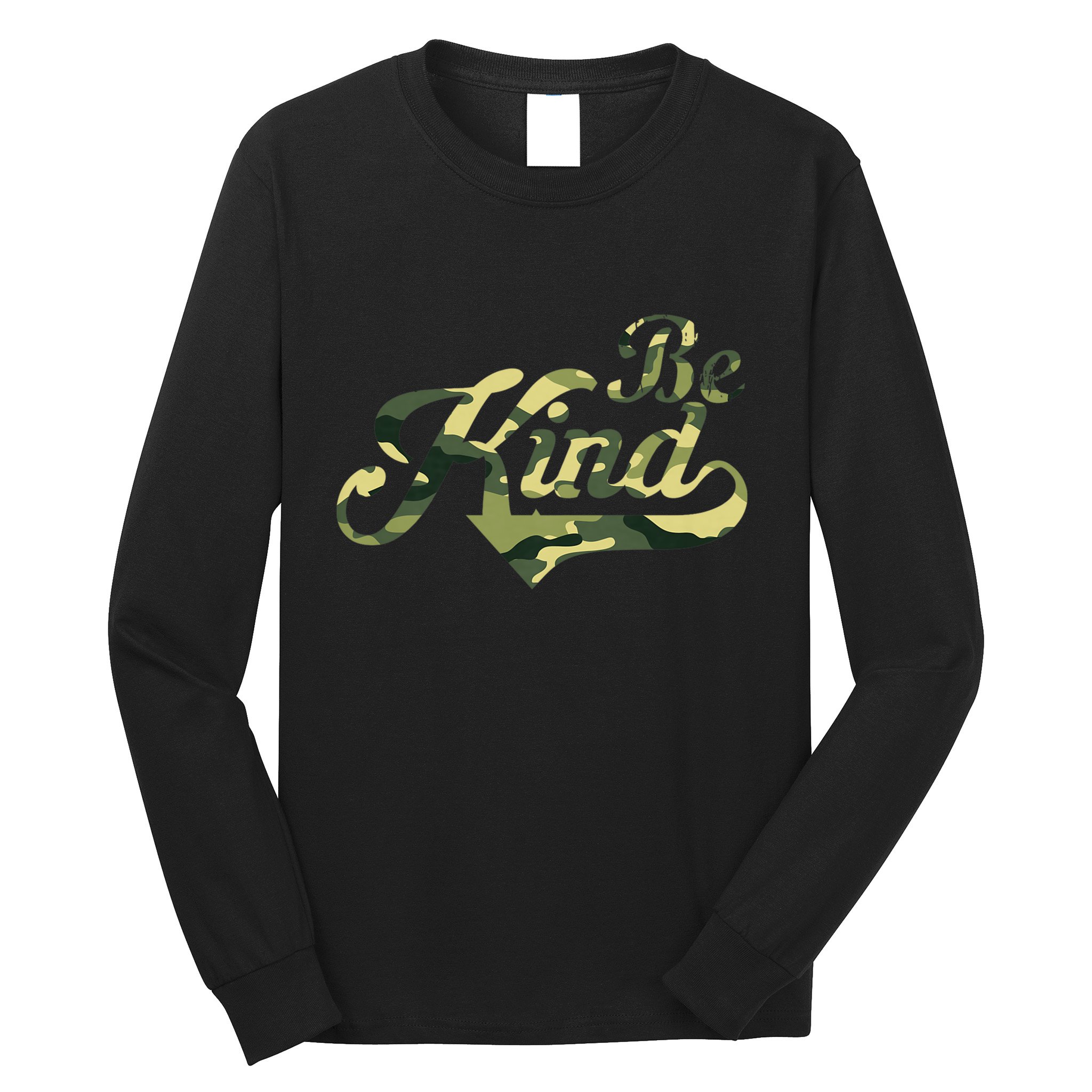 Be Kind Camouflage Anti Bullying Awareness Kindness Long Sleeve Shirt