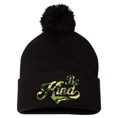 Be Kind Camouflage Anti Bullying Awareness Kindness Pom Pom 12in Knit Beanie