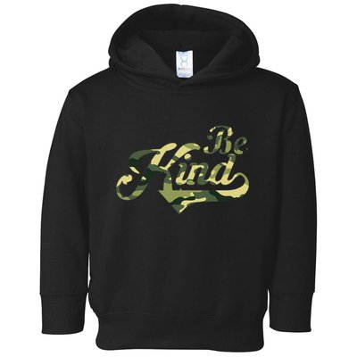 Be Kind Camouflage Anti Bullying Awareness Kindness Toddler Hoodie