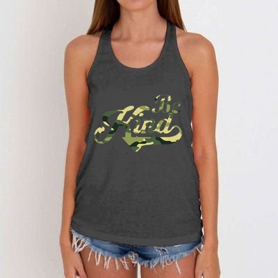 Be Kind Camouflage Anti Bullying Awareness Kindness Women's Knotted Racerback Tank