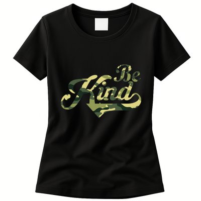 Be Kind Camouflage Anti Bullying Awareness Kindness Womens T-Shirt