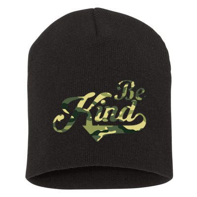 Be Kind Camouflage Anti Bullying Awareness Kindness Short Acrylic Beanie