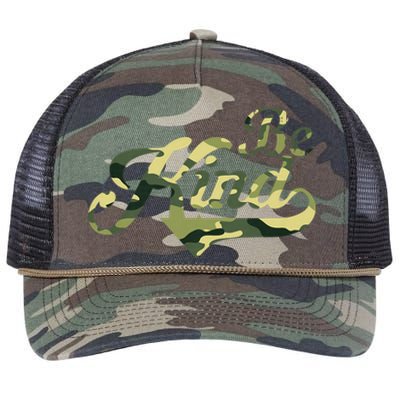 Be Kind Camouflage Anti Bullying Awareness Kindness Retro Rope Trucker Hat Cap