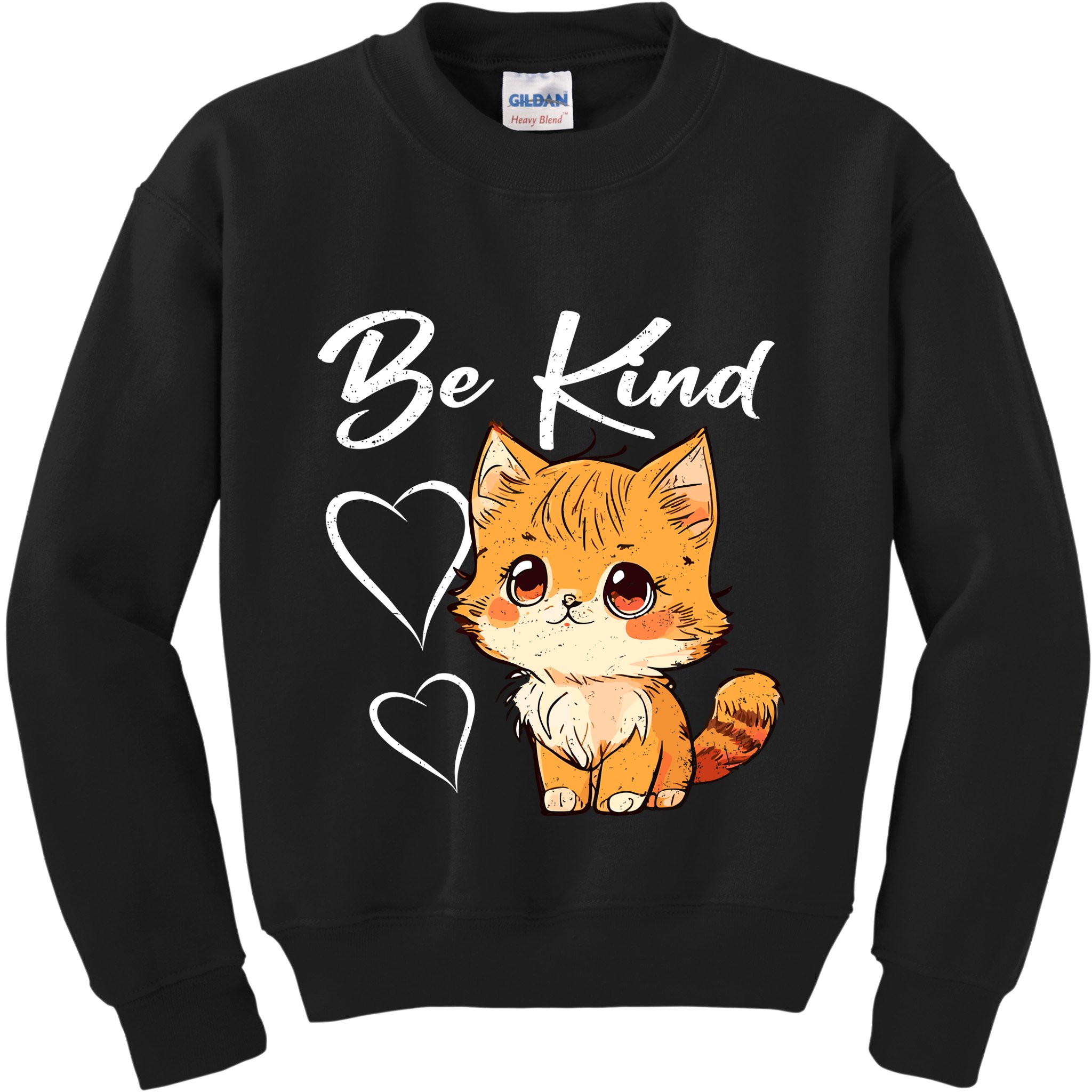 Be Kind Cat Kids Boy Girl Unity Day Orange Anti Bullying Kids Sweatshirt
