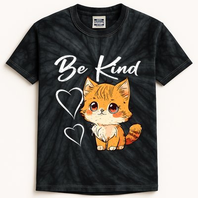 Be Kind Cat Kids Boy Girl Unity Day Orange Anti Bullying Kids Tie-Dye T-Shirt
