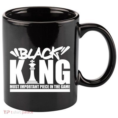 Black King Chess Piece Design Couples King Queen Proud Black Gift 11oz C Handle Ceramic Mug