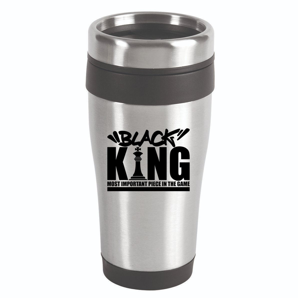 Black King Chess Piece Design Couples King Queen Proud Black Gift 16oz Travel Tumbler