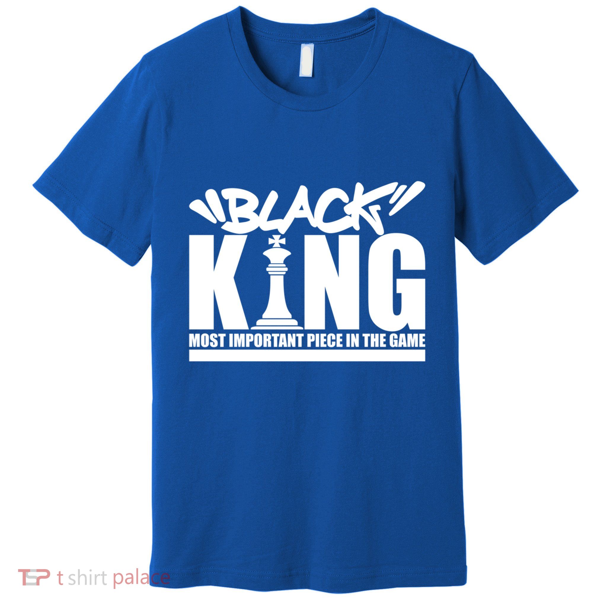 Black King Chess Piece Design Couples King Queen Proud Black Gift Premium T-Shirt
