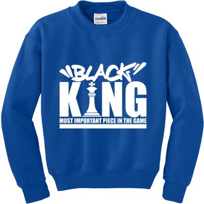 Black King Chess Piece Design Couples King Queen Proud Black Gift Kids Sweatshirt
