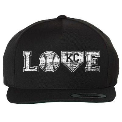 Baseball Kansas City Love Blue Color Royal National Pastime Wool Snapback Cap