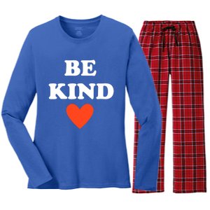 Be Kind Cute Gift Women's Long Sleeve Flannel Pajama Set 