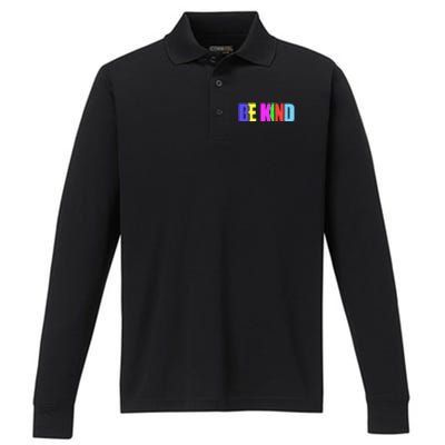 Be Kind Colorful Anti Bully Performance Long Sleeve Polo