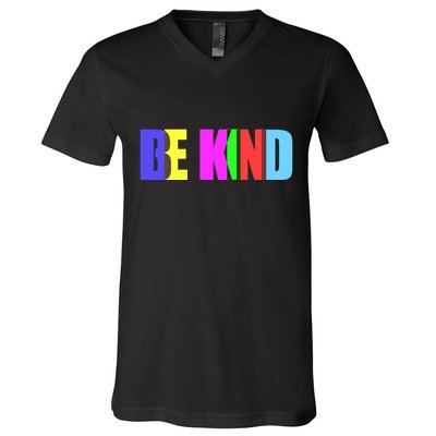 Be Kind Colorful Anti Bully V-Neck T-Shirt