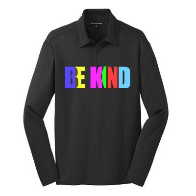 Be Kind Colorful Anti Bully Silk Touch Performance Long Sleeve Polo