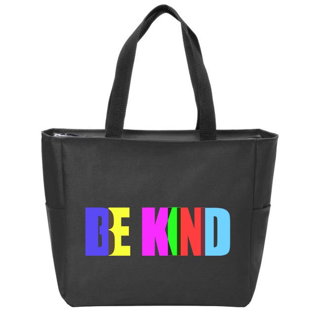 Be Kind Colorful Anti Bully Zip Tote Bag