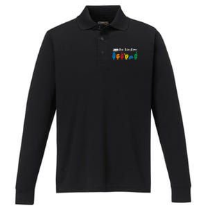 Be Kind Cute Asl American Sign Language Gift Performance Long Sleeve Polo