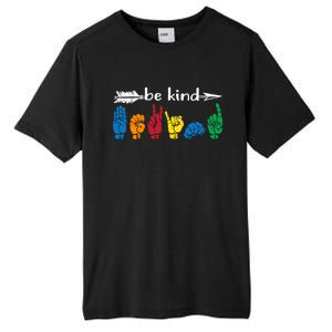 Be Kind Cute Asl American Sign Language Gift Tall Fusion ChromaSoft Performance T-Shirt