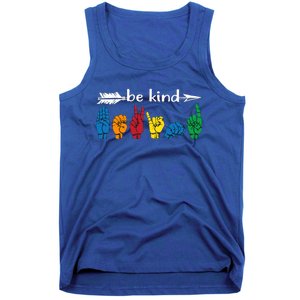 Be Kind Cute Asl American Sign Language Gift Tank Top