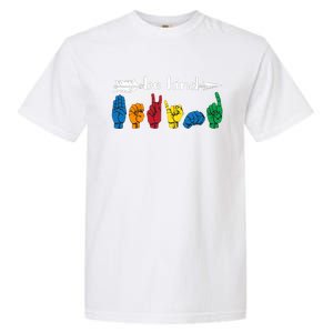 Be Kind Cute Asl American Sign Language Gift Garment-Dyed Heavyweight T-Shirt