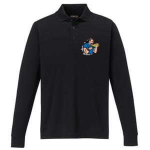 Biting Knee Caps Performance Long Sleeve Polo