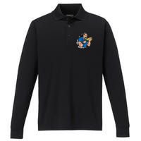 Biting Knee Caps Performance Long Sleeve Polo