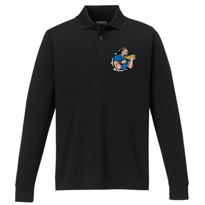 Biting Knee Caps Performance Long Sleeve Polo