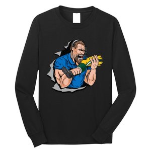 Biting Knee Caps Long Sleeve Shirt