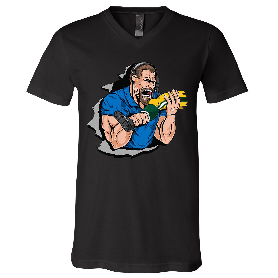 Biting Knee Caps V-Neck T-Shirt