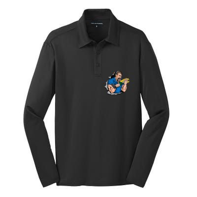 Biting Knee Caps Silk Touch Performance Long Sleeve Polo