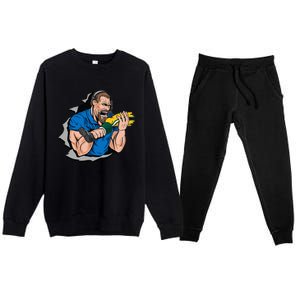 Biting Knee Caps Premium Crewneck Sweatsuit Set