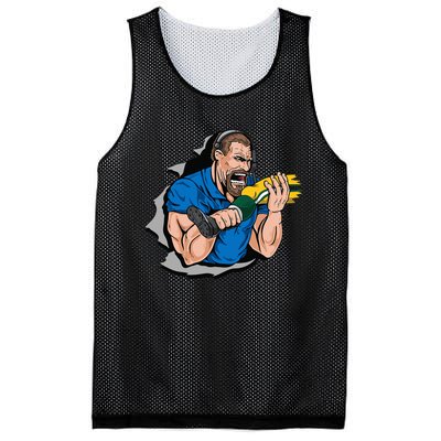 Biting Knee Caps Mesh Reversible Basketball Jersey Tank