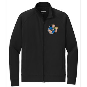 Biting Knee Caps Stretch Full-Zip Cadet Jacket