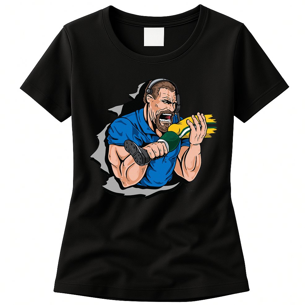 Biting Knee Caps Womens T-Shirt