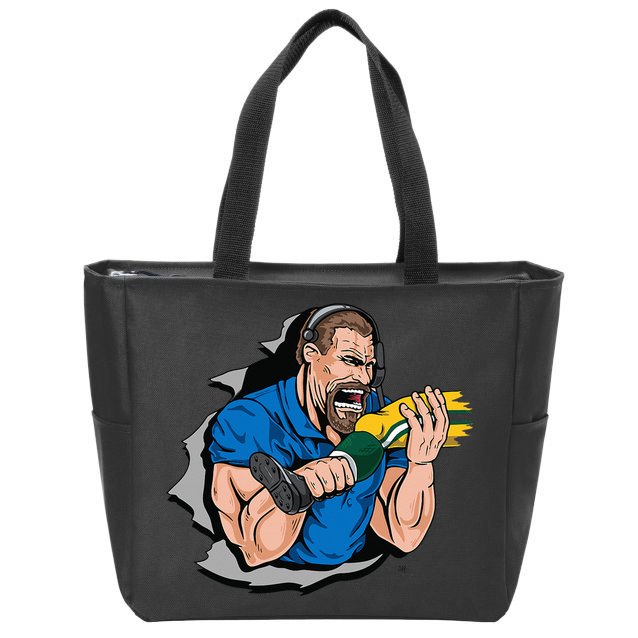 Biting Knee Caps Zip Tote Bag