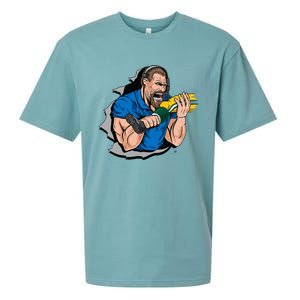 Biting Knee Caps Sueded Cloud Jersey T-Shirt