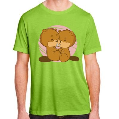 Beavers Kissing Cute Gift Adult ChromaSoft Performance T-Shirt