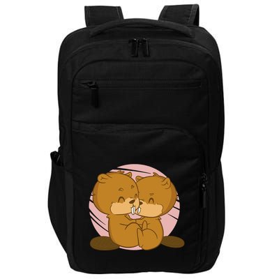 Beavers Kissing Cute Gift Impact Tech Backpack