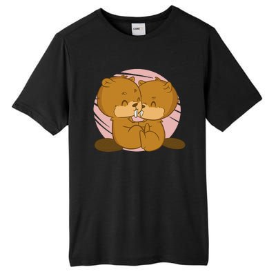 Beavers Kissing Cute Gift Tall Fusion ChromaSoft Performance T-Shirt