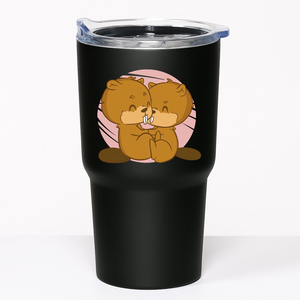 Beavers Kissing Cute Gift Tumbler